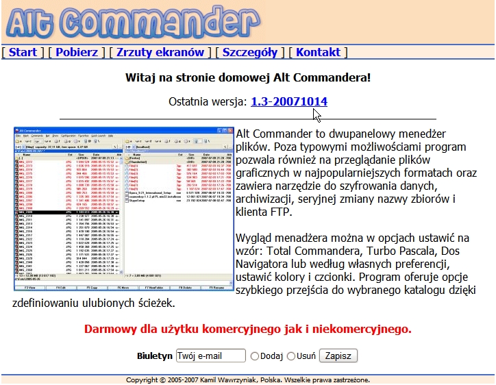 Alt Commander - strona autorska