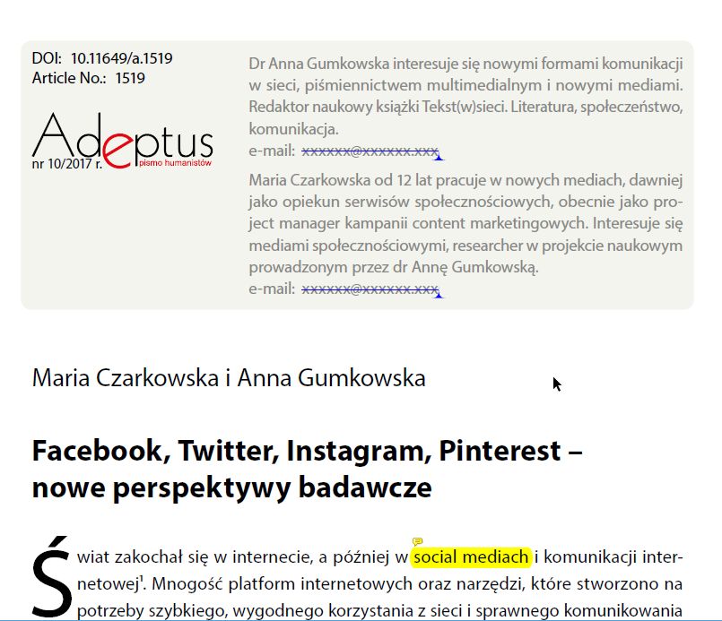 Pasek narzędzi „Skomentuj”